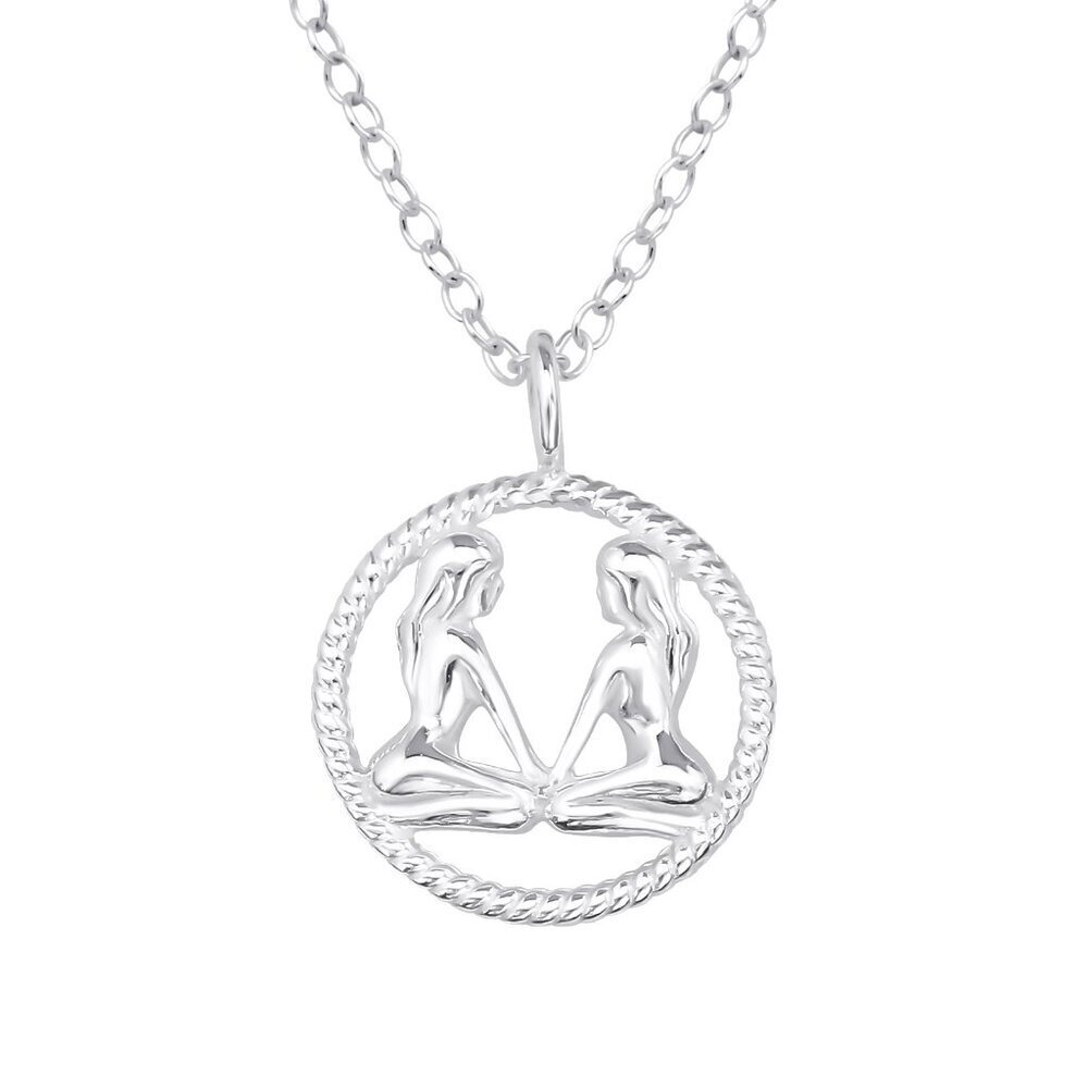 Sterling Silver Gemini Necklace - Zodiac Astrology Jewelry